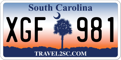 SC license plate XGF981