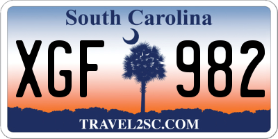 SC license plate XGF982