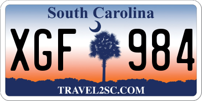 SC license plate XGF984