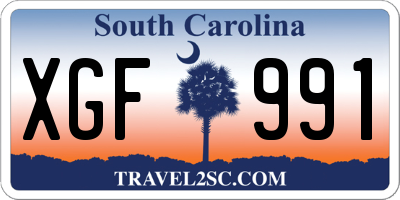 SC license plate XGF991