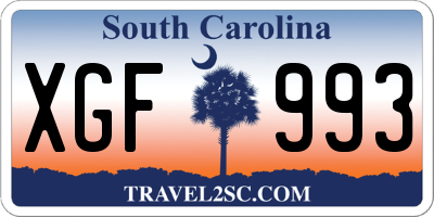 SC license plate XGF993
