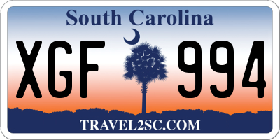 SC license plate XGF994