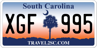 SC license plate XGF995