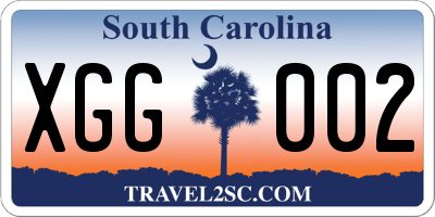 SC license plate XGG002