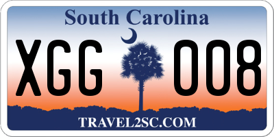 SC license plate XGG008