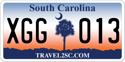 SC license plate XGG013