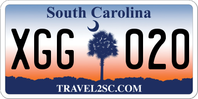 SC license plate XGG020
