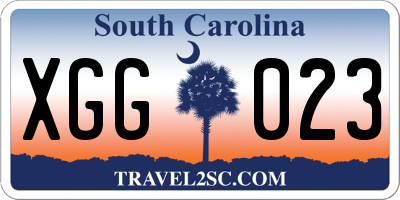 SC license plate XGG023