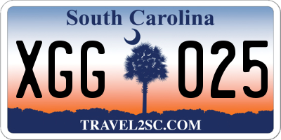 SC license plate XGG025