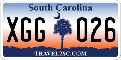SC license plate XGG026