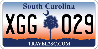 SC license plate XGG029