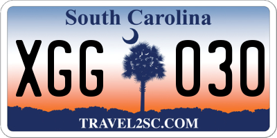 SC license plate XGG030