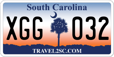 SC license plate XGG032