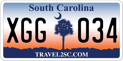 SC license plate XGG034