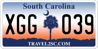 SC license plate XGG039