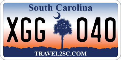 SC license plate XGG040