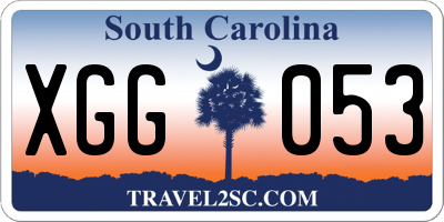 SC license plate XGG053