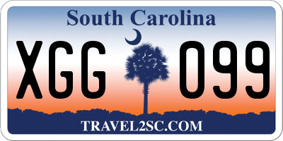 SC license plate XGG099