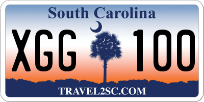 SC license plate XGG100