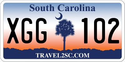 SC license plate XGG102