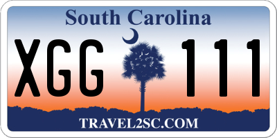 SC license plate XGG111