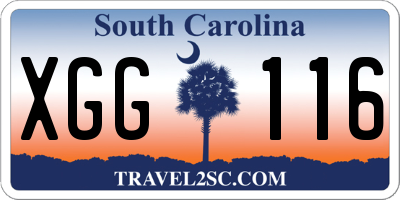 SC license plate XGG116