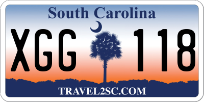 SC license plate XGG118