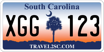 SC license plate XGG123