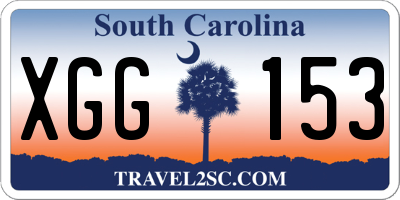 SC license plate XGG153