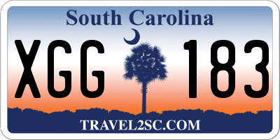 SC license plate XGG183