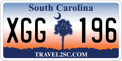 SC license plate XGG196