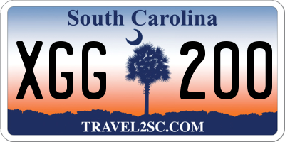 SC license plate XGG200