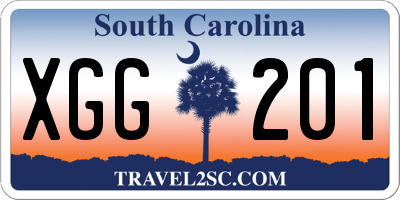 SC license plate XGG201