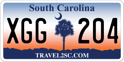 SC license plate XGG204