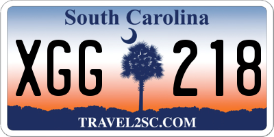 SC license plate XGG218
