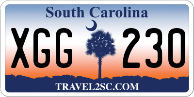 SC license plate XGG230