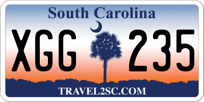 SC license plate XGG235