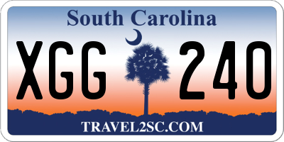 SC license plate XGG240