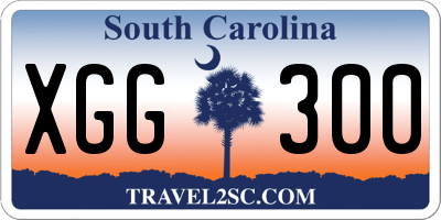 SC license plate XGG300