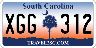 SC license plate XGG312