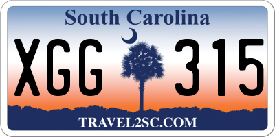 SC license plate XGG315