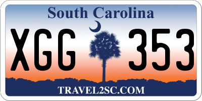 SC license plate XGG353