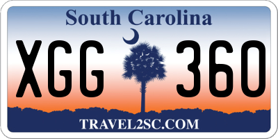 SC license plate XGG360