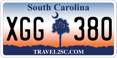 SC license plate XGG380
