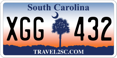 SC license plate XGG432