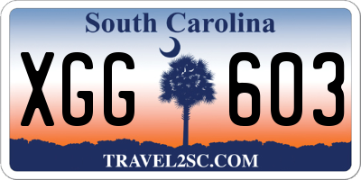 SC license plate XGG603
