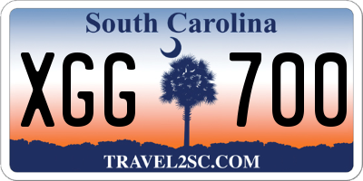 SC license plate XGG700