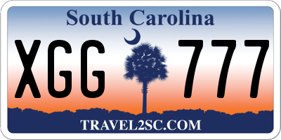 SC license plate XGG777