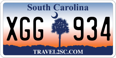 SC license plate XGG934