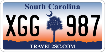 SC license plate XGG987